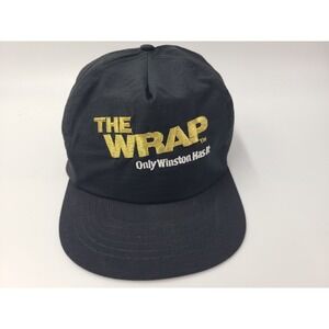 Vintage Winston Cigarettes The Wrap Only Has It Nylon Snapback Hat Cap Men Black